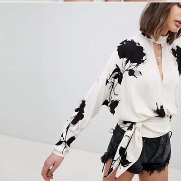 Free People | Ivory Say You Love Me Cutout Long-Sleeve Top - Women size XS - Picture 2 of 10